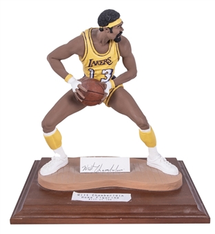 1990s Wilt Chamberlain Signed Limited Edition 12" Tall Porcelain Statue (JSA)